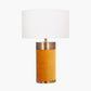 Dempsey Mustard Velvet and Antique Gold Metal Table Lamp Base