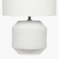 Meribel White Geo Textured Ceramic Table Lamp