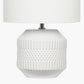Meribel White Geo Textured Ceramic Table Lamp