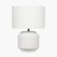 Meribel White Geo Textured Ceramic Table Lamp