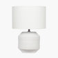 Meribel White Geo Textured Ceramic Table Lamp