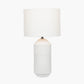 Meribel White Geo Textured Tall Ceramic Table Lamp