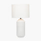 Meribel White Geo Textured Tall Ceramic Table Lamp