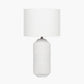Meribel White Geo Textured Tall Ceramic Table Lamp