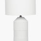 Meribel White Geo Textured Tall Ceramic Table Lamp