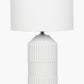 Meribel White Geo Textured Tall Ceramic Table Lamp