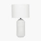 Meribel White Geo Textured Tall Ceramic Table Lamp
