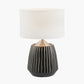 Artemis Black Textured Ceramic and Brushed Silver Table Lamp