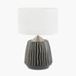 Artemis Black Textured Ceramic and Brushed Silver Table Lamp