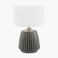Artemis Black Textured Ceramic and Brushed Silver Table Lamp