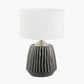 Artemis Black Textured Ceramic and Brushed Silver Table Lamp