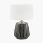 Artemis Black Textured Ceramic and Brushed Silver Table Lamp