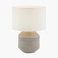Meribel Grey Geo Textured Ceramic Table Lamp