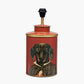 Dachshund Red Hand Painted Metal Table Lamp Base with Zara 40cm Black Silk Cylinder Lampshade