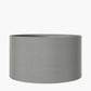 Malone Textured White Squares Design Stoneware Table Lamp Base with Harry 35cm Steel Grey Cotton Mix Cylinder Lampshade