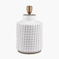 Malone Textured White Squares Design Stoneware Table Lamp Base
