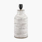 Alina White Dot Design Stoneware Table Lamp Base with Lino 30cm White Self Lined Linen Cylinder Lampshade