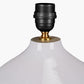 Willow White Leaf Detail Stoneware Table Lamp Base with Milos 40cm Natural Linen Tapered Lampshade