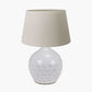Willow White Leaf Detail Stoneware Table Lamp Base with Coast 40cm Cream Calico Tapered Lampshade
