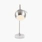 Feliciani��Brushed Silver Metal and White Marble Task Lamp