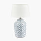 Celia Grey and White Pattern Ceramic Table Lamp Base