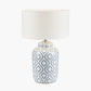 Celia Grey and White Pattern Ceramic Table Lamp Base