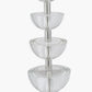Rosa Glass and Silver Table Lamp Base with Harry 30cm Black Cotton Mix Cylinder Lampshade