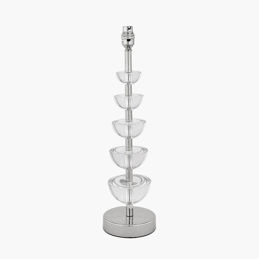 Rosa Glass and Silver Table Lamp Base with Harry 30cm Ivory Cotton Mix Cylinder Lampshade