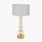 Rosa Glass and Antique Brass Table Lamp Base with Harry 30cm Ivory Cotton Mix Cylinder Lampshade