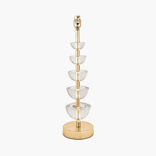 Rosa Glass and Antique Brass Table Lamp Base with Harry 30cm Ivory Cotton Mix Cylinder Lampshade