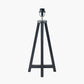 Whitby Matt Black Wood Tapered 4 Post Table Lamp Base with Lino 35cm White Self Lined Linen Cylinder Lampshade