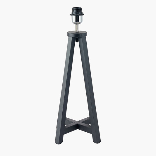 Whitby Matt Black Wood Tapered 4 Post Table Lamp Base