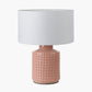 Malone Textured Apricot Squares Design Stoneware Table Lamp Base
