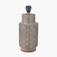 Sidra Grey Stoneware Etch Detail Table Lamp Base