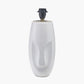 Visage White Face Design Small Stoneware Table Lamp Base with Henry 35cm Taupe Handloom Cylinder Lampshade