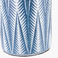 Samara Blue and White Aztec Pattern Ceramic Table Lamp Base with Winston 35cm White Handloom Tapered Lampshade