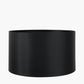 Fenella Black and White Photographic Design Table Lamp Base with Zara 40cm Black Silk Cylinder Lampshade