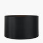 Fenella Black and White Photographic Design Table Lamp Base with Zara 40cm Black Silk Cylinder Lampshade