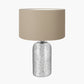 Ophelia Mercurial Glass Table Lamp Base with Henry 40cm Taupe Handloom Cylinder Lampshade