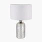 Ophelia Mercurial Glass Table Lamp Base with Lino 40cm White Self Lined Linen Cylinder Lampshade