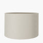 Paihia White Wash Wood Textured Short Table Lamp Base with Lino 30cm Grey Self Lined Linen Cylinder Lampshade