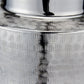 Zuri Large Shiny Silver Metal Pot Table Lamp Base with Harry 45cm Steel Grey Cotton Mix Cylinder Lampshade