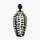 Elkorn Black and White Tall Coral Ceramic Table Lamp Base with Rouen 35cm White Boucle Cylinder Lampshade