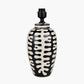 Elkorn Black and White Tall Coral Ceramic Table Lamp Base with Rouen 35cm White Boucle Cylinder Lampshade