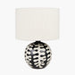 Elkorn Black and White Coral Ceramic Table Lamp Base with Rouen 30cm White Boucle Cylinder Lampshade