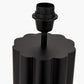 Petula Black Metal Scallop Table Lamp Base with Posy 40cm White Handloom Scalloped Tapered Lampshade