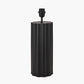 Petula Black Metal Scallop Table Lamp Base with Bloom 45cm White Handloom Scalloped Cylinder Lampshade