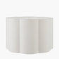 Petula Black Metal Scallop Table Lamp Base with Bloom 45cm White Handloom Scalloped Cylinder Lampshade