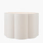 Petula Black Metal Scallop Table Lamp Base with Bloom 45cm White Handloom Scalloped Cylinder Lampshade