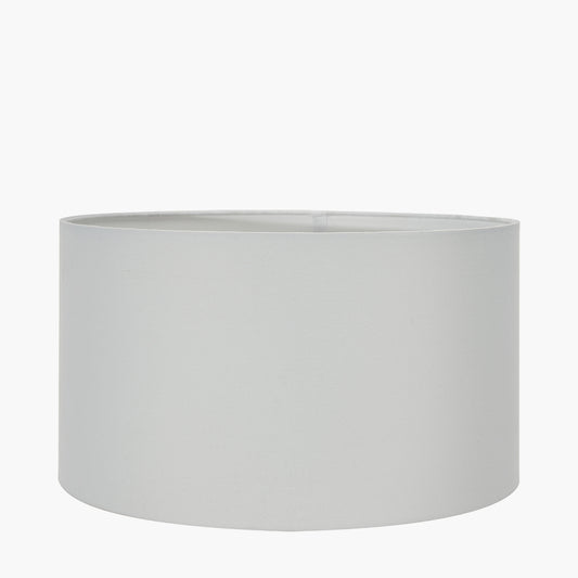 Alnico Black and Brass Metal Textured Table Lamp Base with Harry 35cm Ivory Cotton Mix Cylinder Lampshade